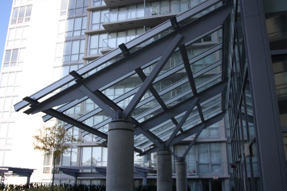 Steel and Glass Overhang Detail