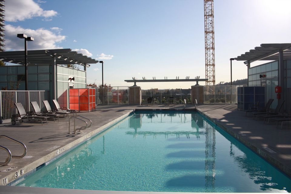 Steel fabrication details on pool patio