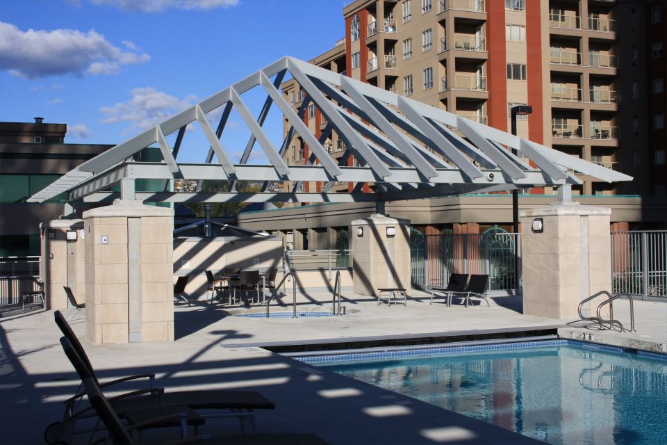 Steel fabrication for outdoor pool patio